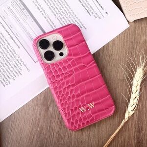 Pink Crocodile Pattern Phone Case